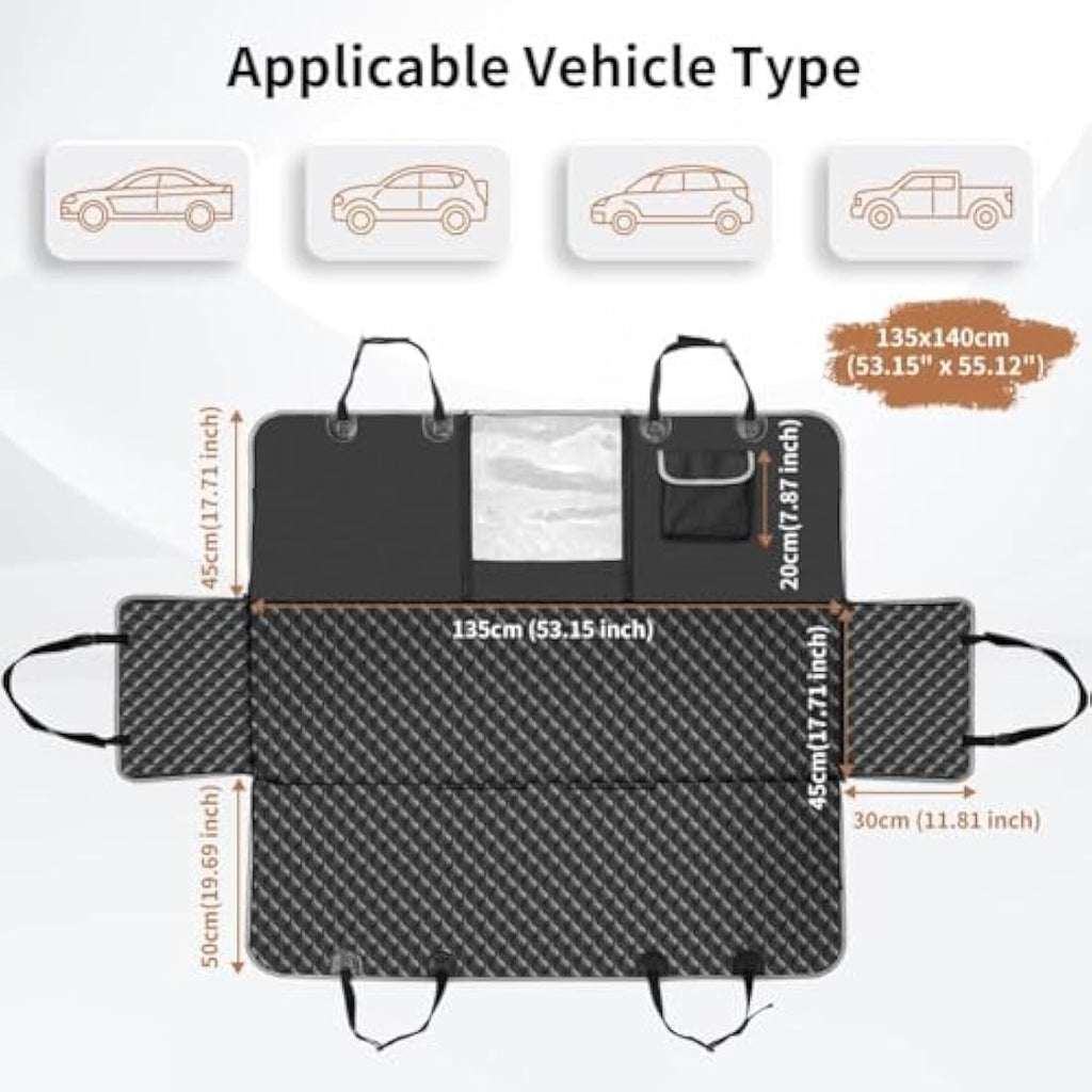 KYG Dog Car Seat Cover – Waterproof 4-in-1 Hammock with Mesh Window