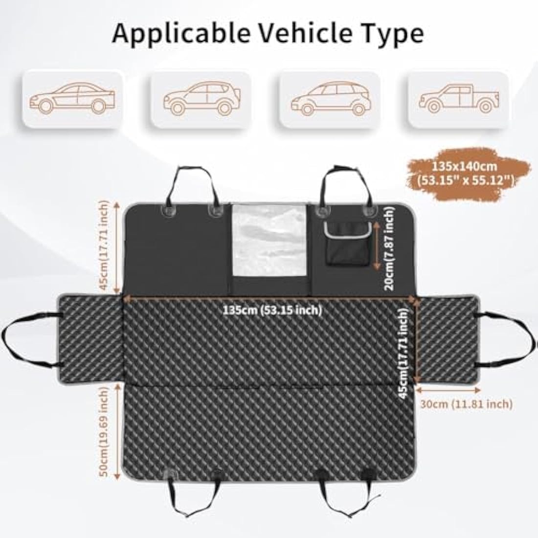 KYG Dog Car Seat Cover – Waterproof 4-in-1 Hammock with Mesh Window