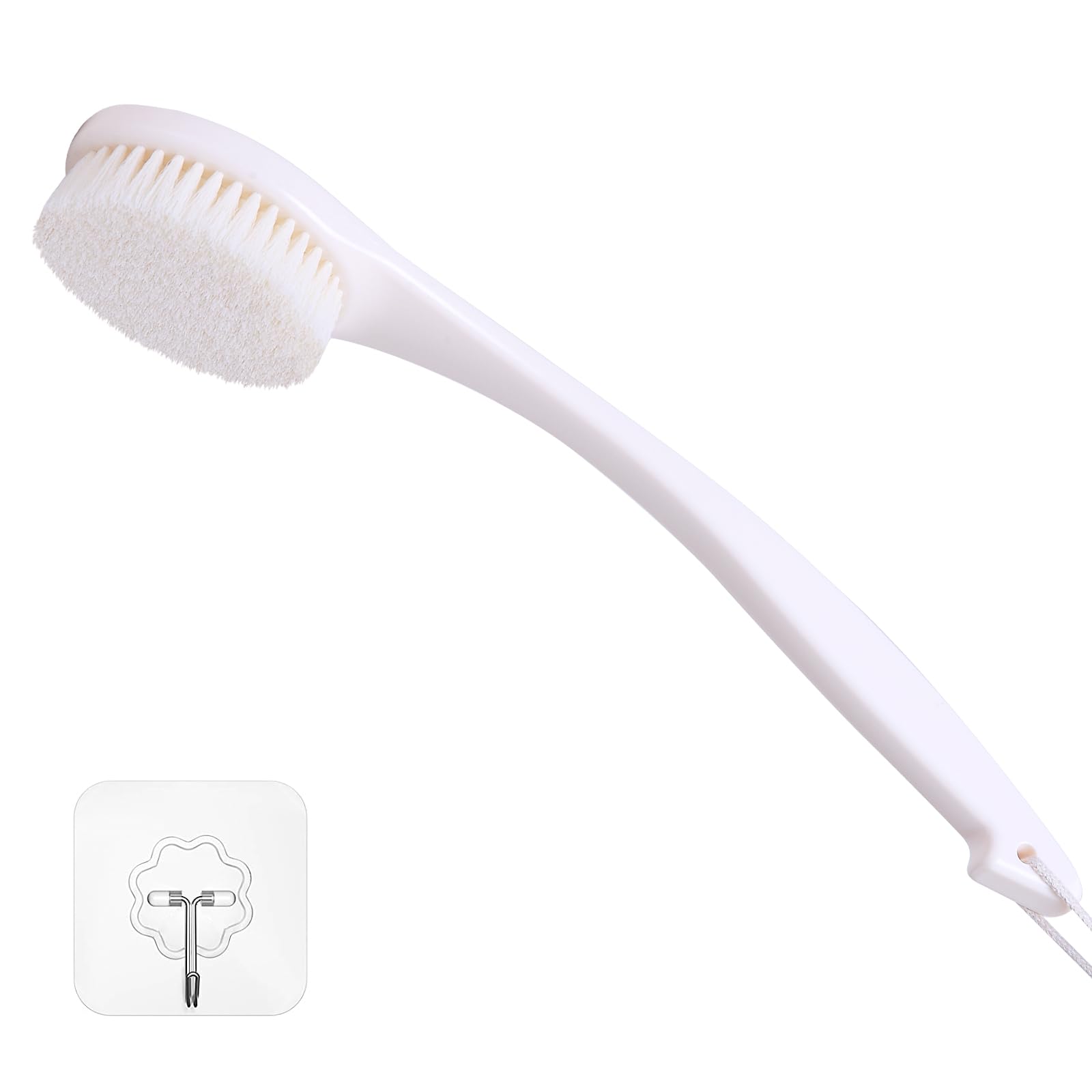 ROLIZOE Back Brush Long Handle for Shower | Soft Bristle Exfoliating Scrubber