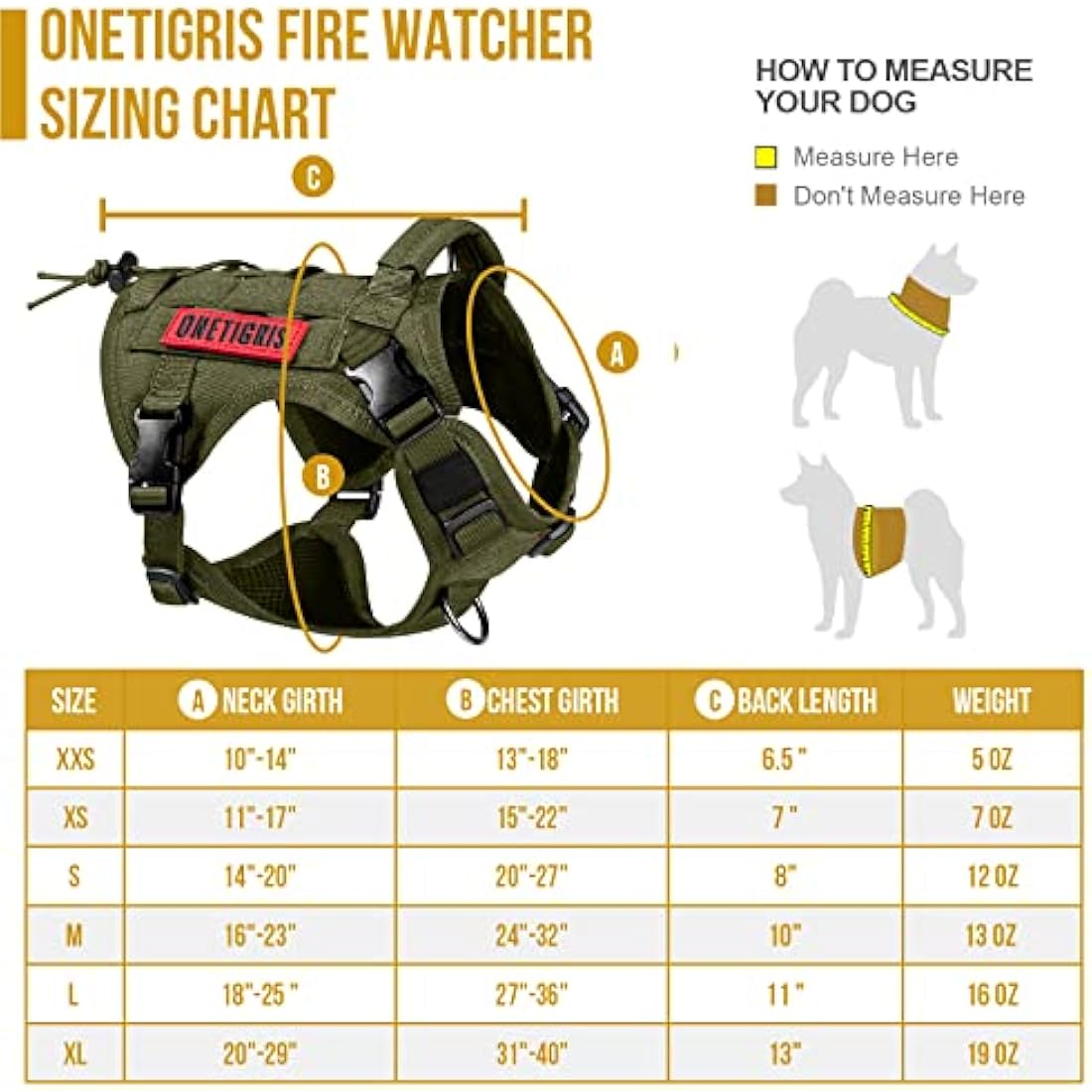 OneTigris Tactical Dog Harness | No-Pull Molle Vest - Ranger Green, XL