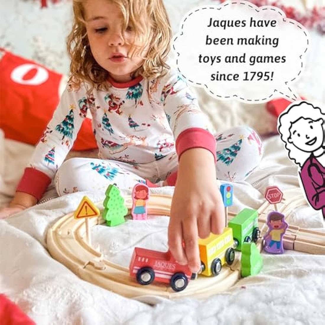 Jaques of London Wooden Train Set – 33 Piece FSC Wood Toddler Toy