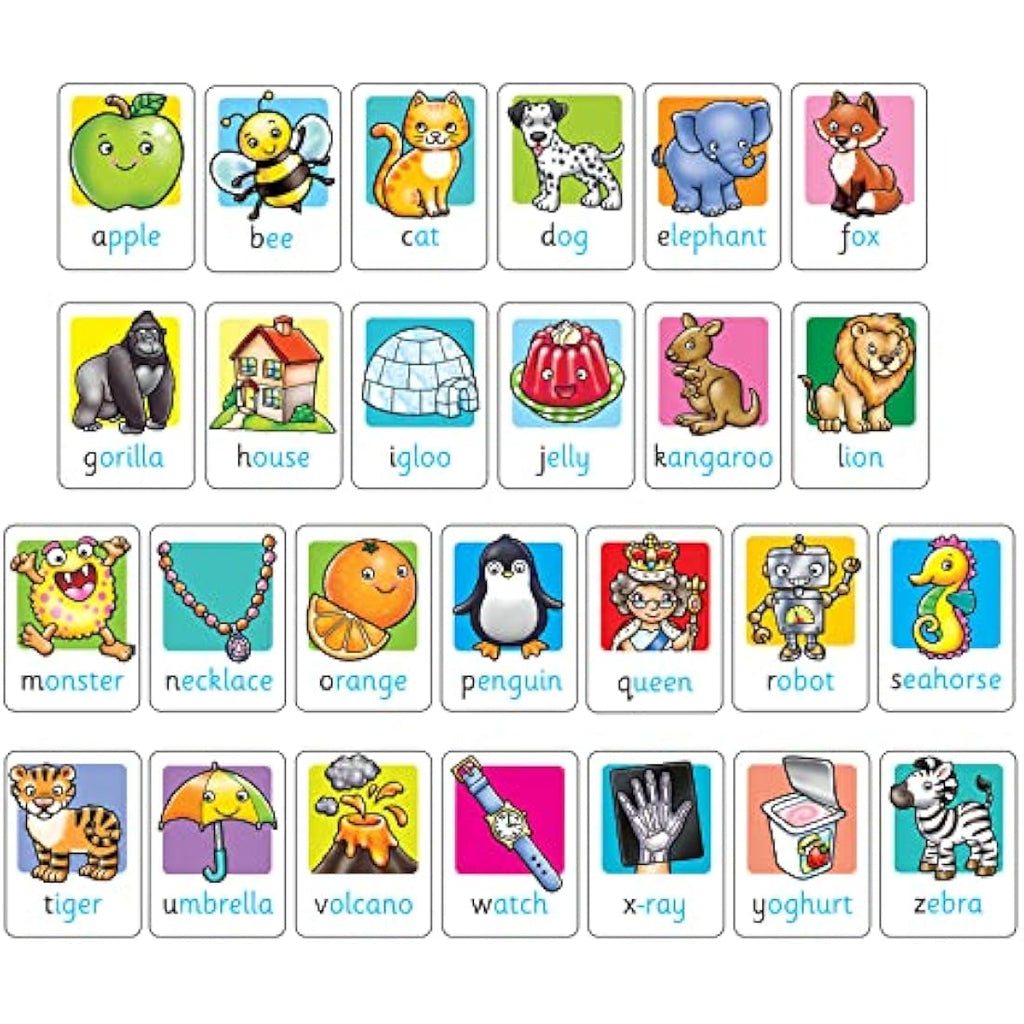 Orchard Toys Alphabet Flashcards | Double-Sided Phonics Cards for Kids