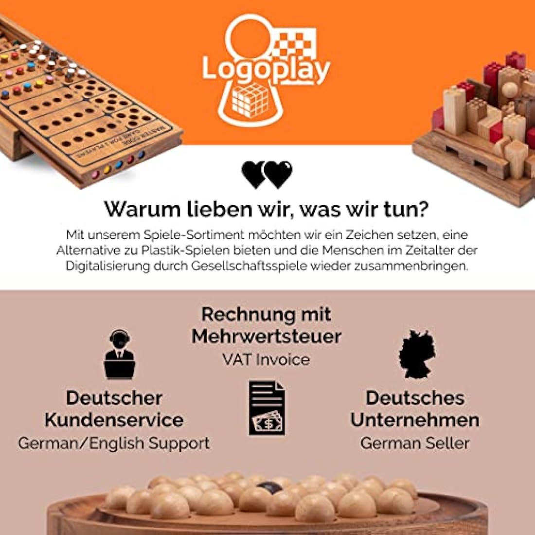 LOGOPLAY Tock Wooden Board Game for 4-6 Players with Playing Cards
