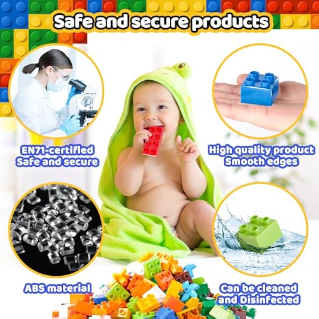 WYSWYG Big Building Block Set – 240 Piece STEM Bricks for Toddlers