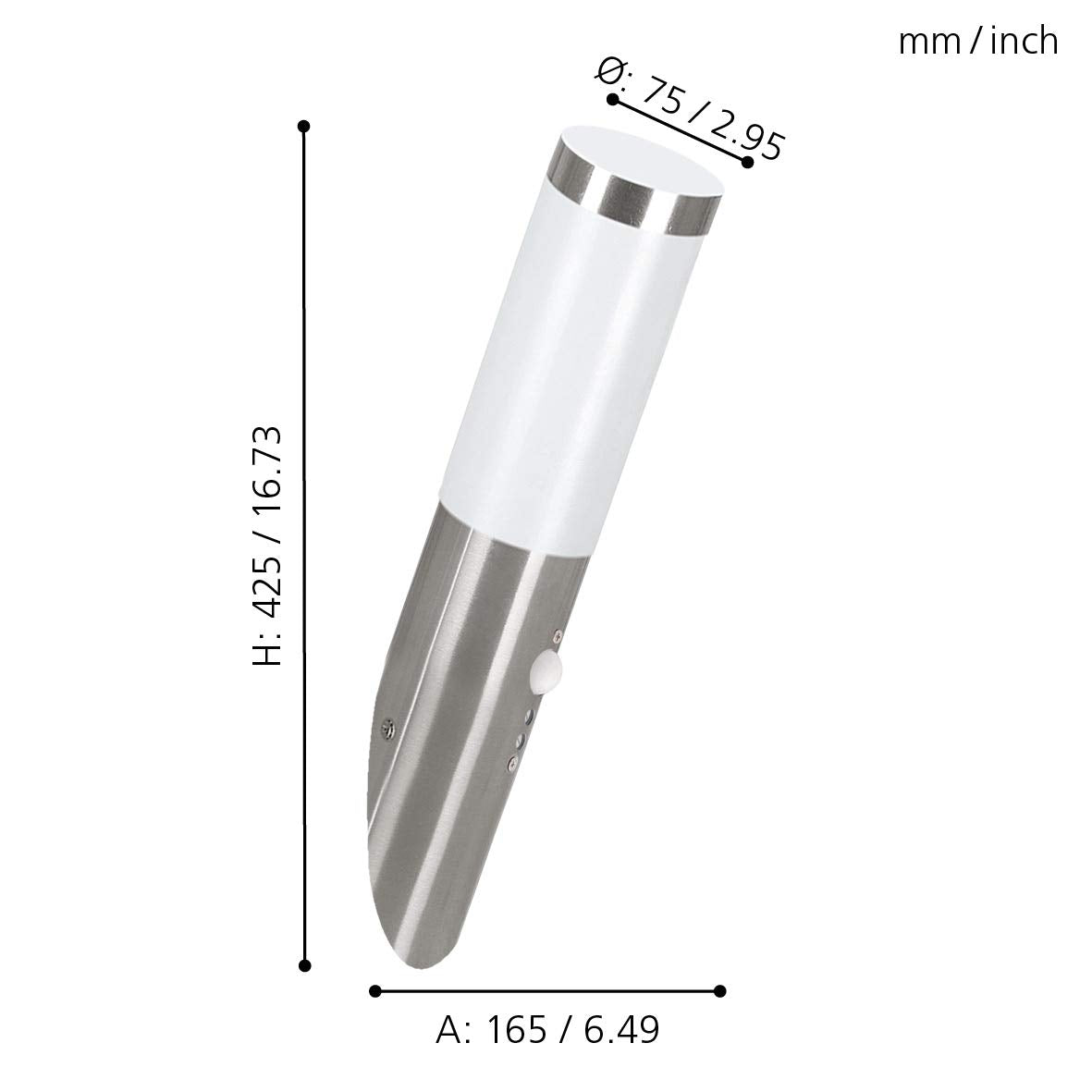 Eglo Helsinki Outdoor Wall Light – Motion Sensor Stainless Steel Lamp