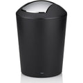 kela swing lid bin black, cosmetic bin 5l with swing lid, plastic, MARTA, waste bin bathroom black matt - image 1