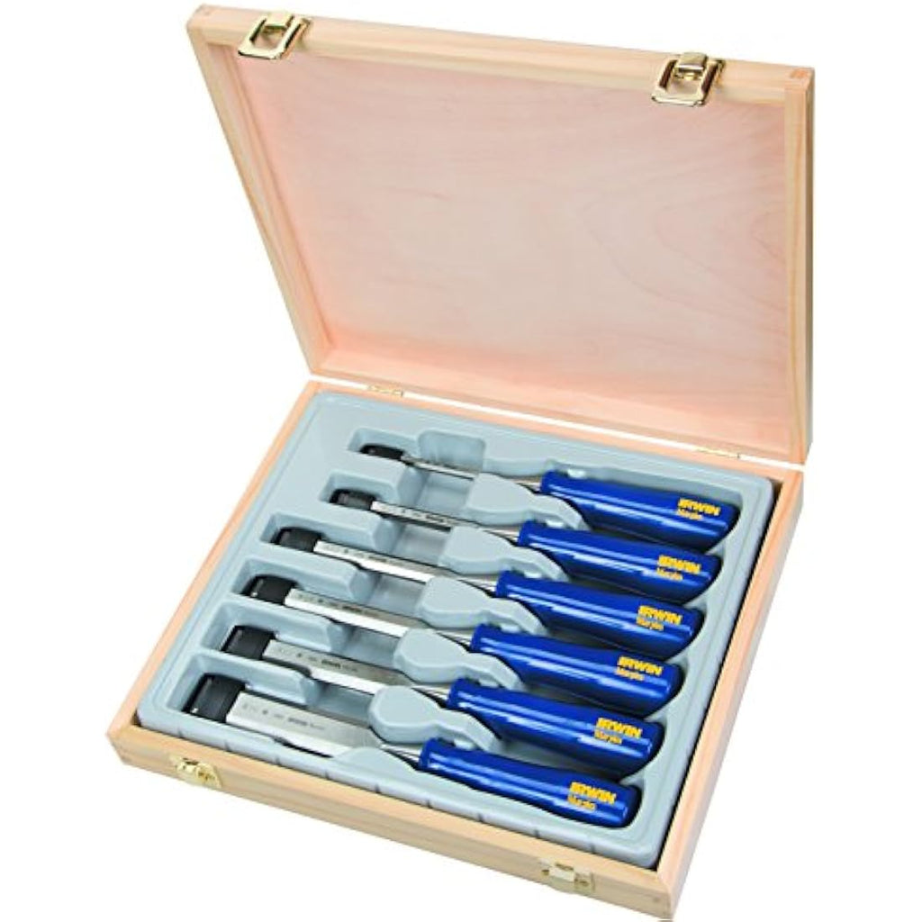 Irwin Marples M444 Blue Chip Bevel Edge Chisel Set - 6 Piece Woodworking