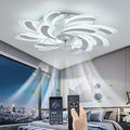 YUNZI 50W Modern LED Ceiling Fan | 80CM Dimmable Quiet Fan with Light