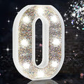 Jolof Store LED Marquee Letter O – Silver Glitter Light Up Sign