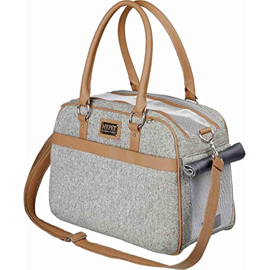 Trixie Helen Dog Carrier – Grey Polyester Travel Bag with Leash