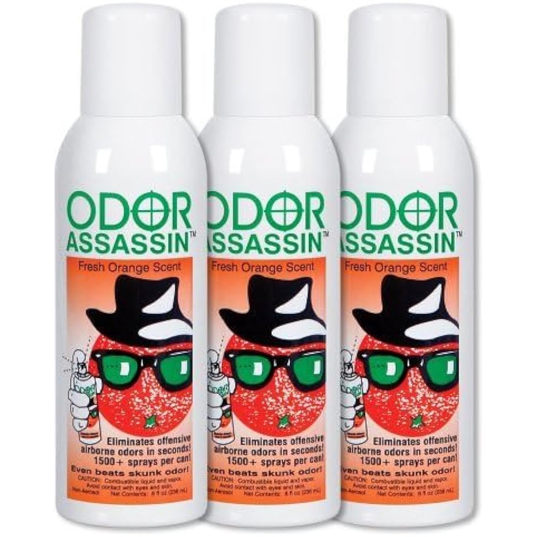 Odor Assassin Orange Air Freshener – Non-Aerosol Odor Eliminator, 3 Pack