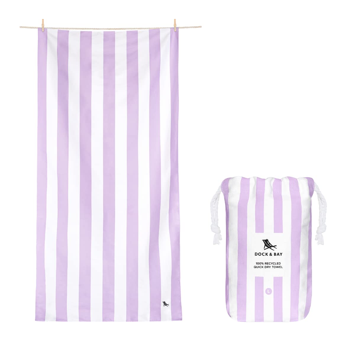 Dock & Bay Sand Free Beach Towel | Recycled Quick Dry – Lombok Lilac XL