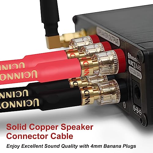 WOWLED 14 AWG OFC Speaker Cable with Banana Plugs, 3m Pure Copper 2 Pack