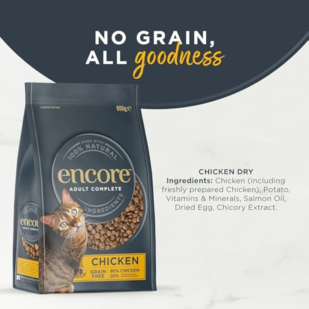 Encore Grain Free Dry Cat Food – High Protein Chicken for Adults 2.4kg
