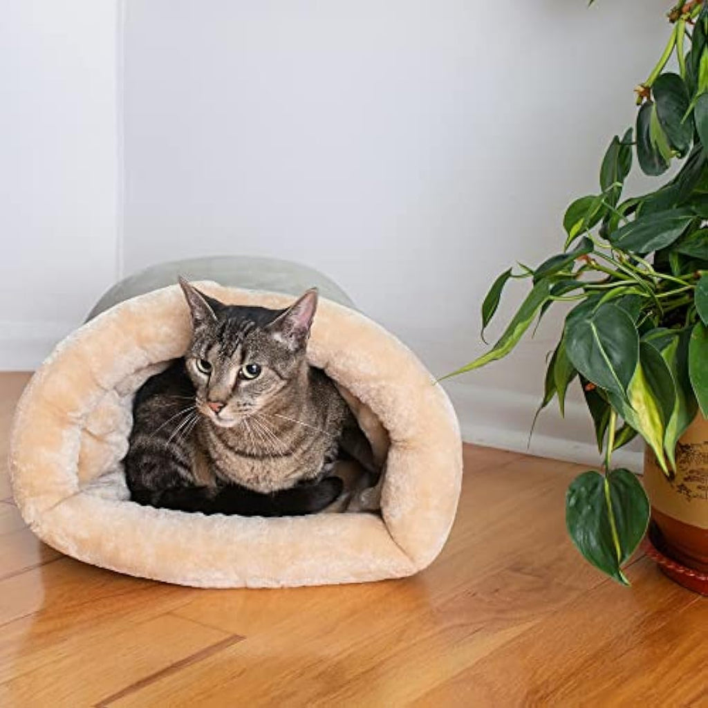 Armarkat Sage Green Cat Bed – Washable Faux Suede & Fur Pet Bed, 22-Inch