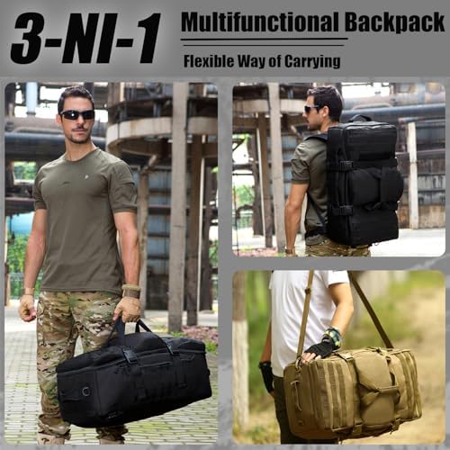 Protector Plus 60L Tactical Travel Backpack – Military MOLLE Duffel Bag