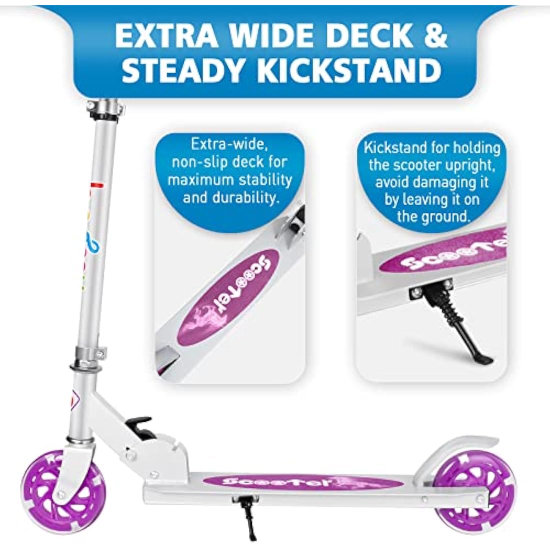 BELEEV V1 Kids Folding Kick Scooter | Light Up Wheels | Adjustable Height