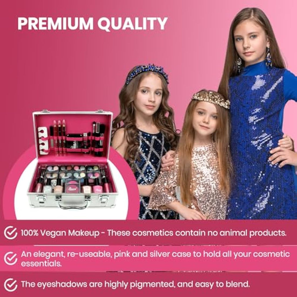 Love Urban Beauty 60-Piece Vegan Makeup Set – Silver Travel Case