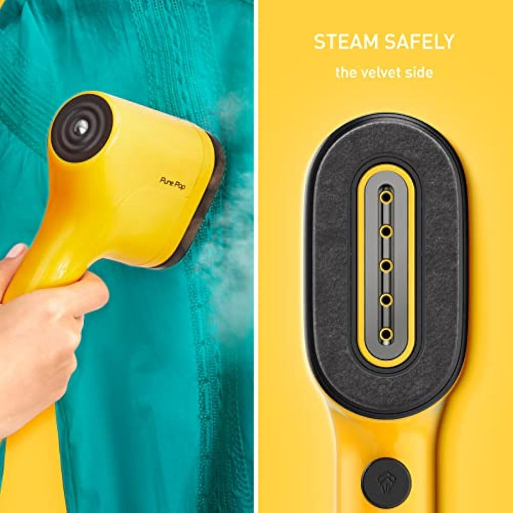 Tefal Pure Pop Handheld Clothes Steamer – Slim Travel Garment Steamer, Yellow