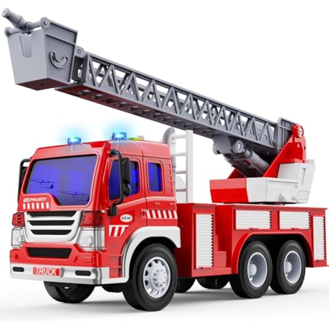 GizmoVine Fire Truck Toy with Lights, Sound & Extending Ladder