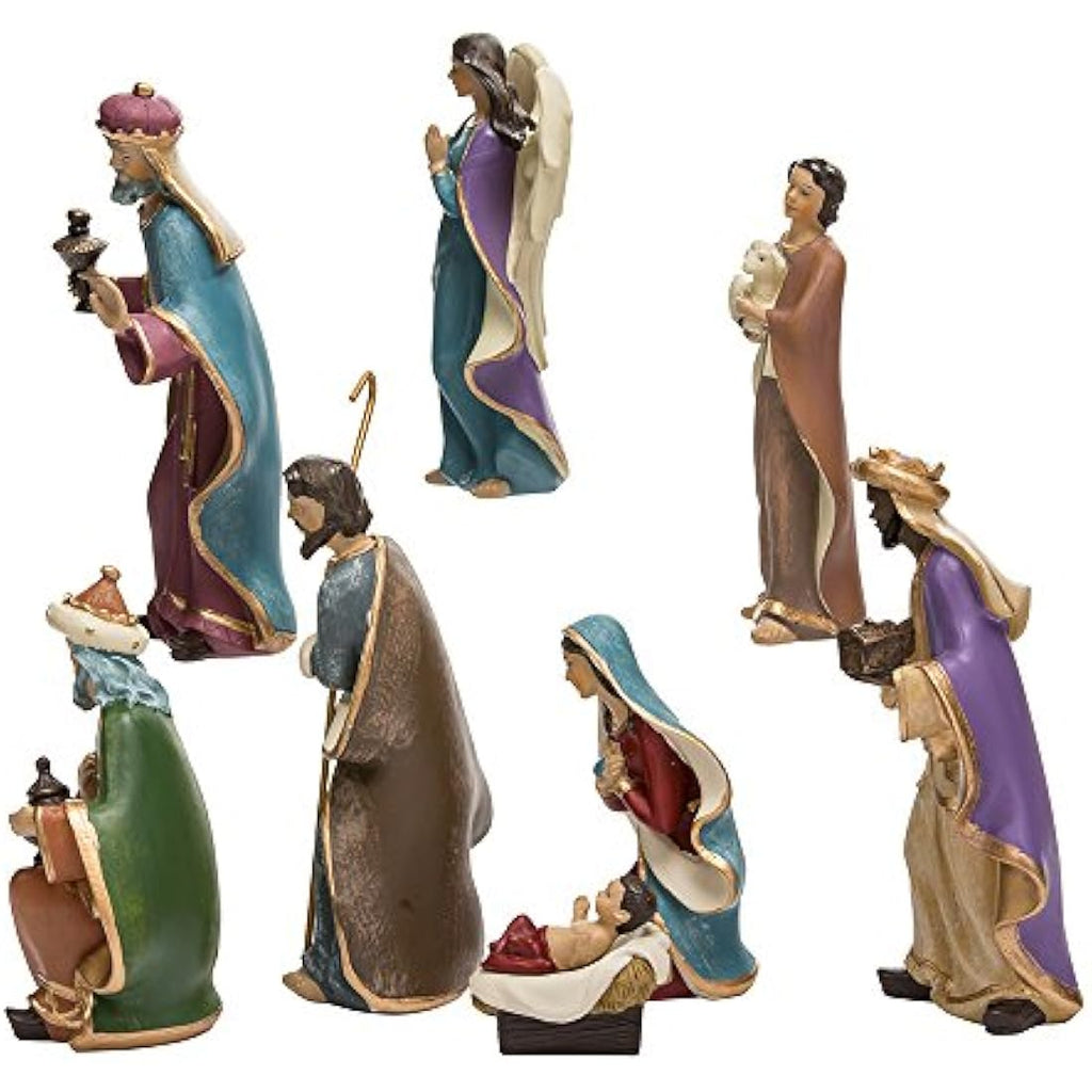 Kurt Adler 8-Piece Resin Nativity Figurine Set | 6.25-Inch Holiday Decor