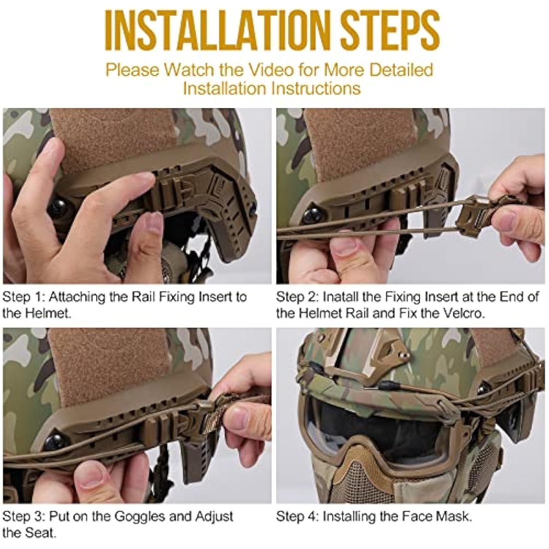 OneTigris Airsoft Fast Helmet | Full Face Tactical Mask and Goggles