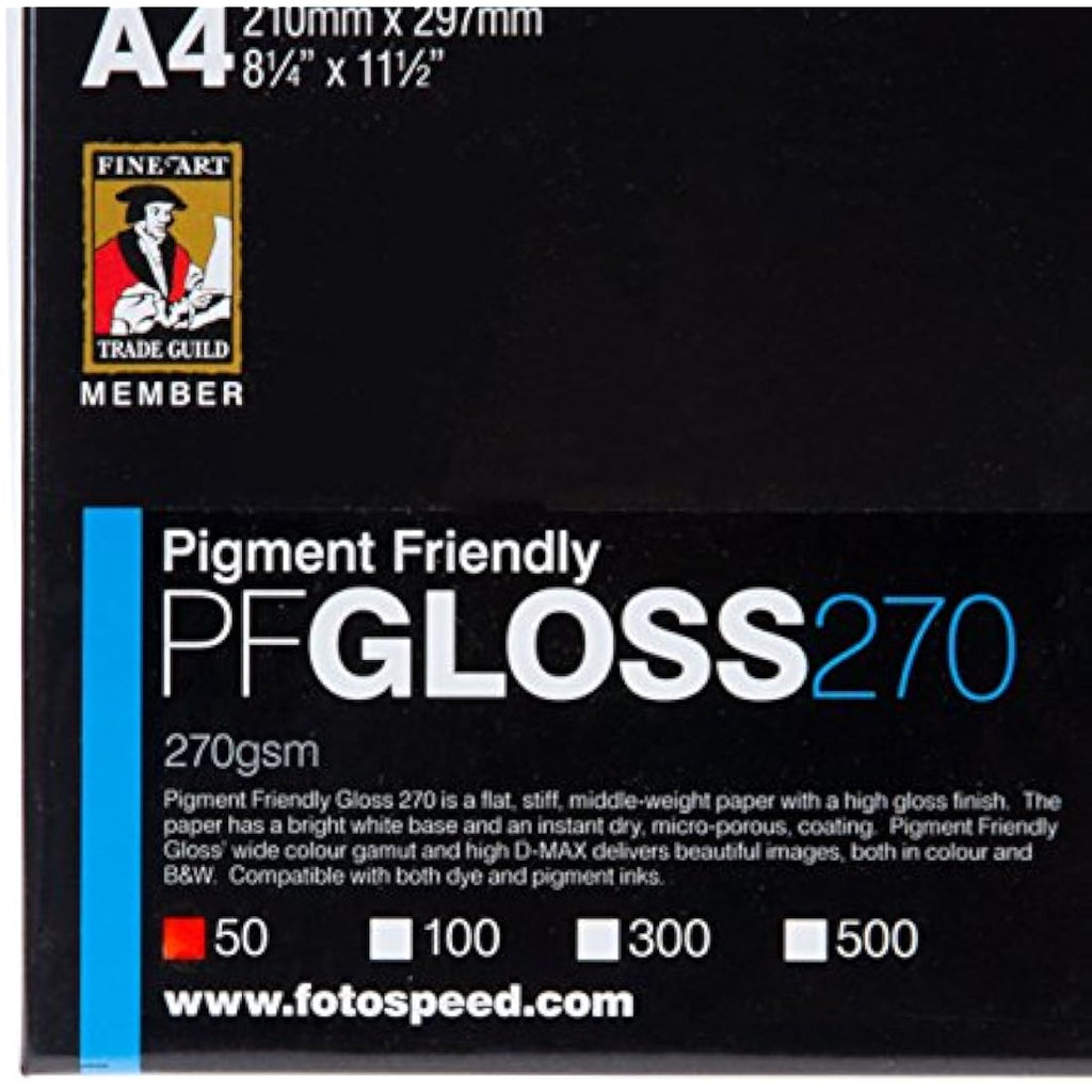 Fotospeed Pigment Friendly Gloss 270gsm Inkjet Paper | A4, 50 Sheets