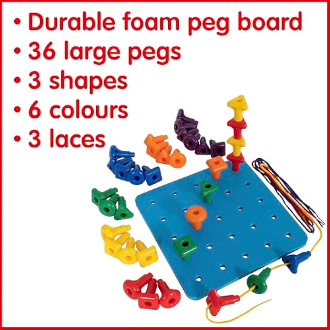 edx education Giant Geo Pegs and Board Set – Montessori Learning Toy