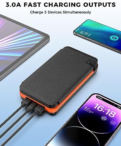 ADDTOP 25000mAh Solar Power Bank | 4 Foldable Panels Portable Charger
