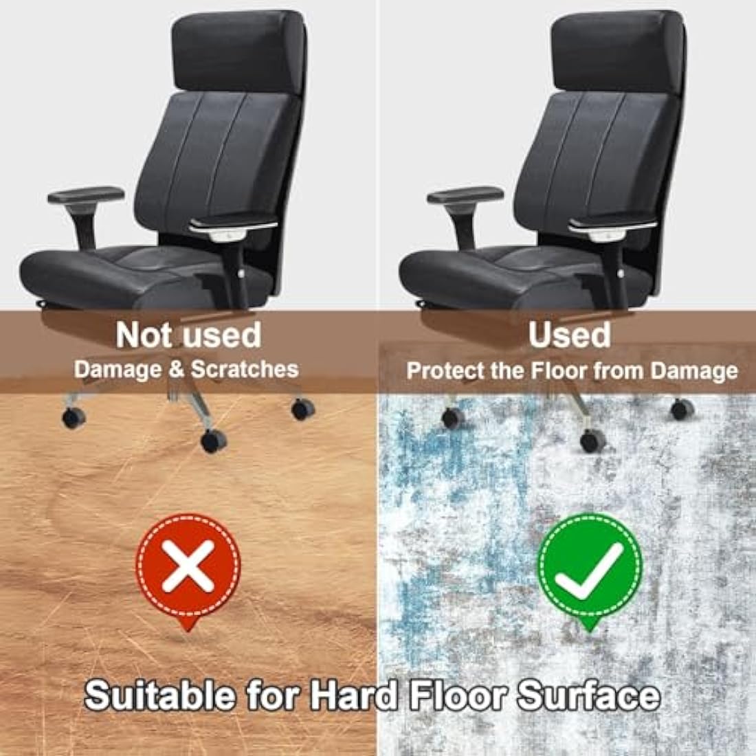 AmiRest Office Chair Mat 90x120cm | Anti-Slip Hardwood Floor Protector