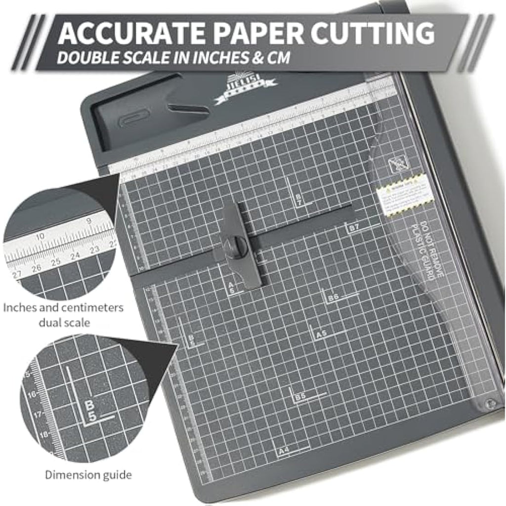 JIELISI 12" Heavy Duty Guillotine Paper Trimmer – 30 Sheet A4 Cutter