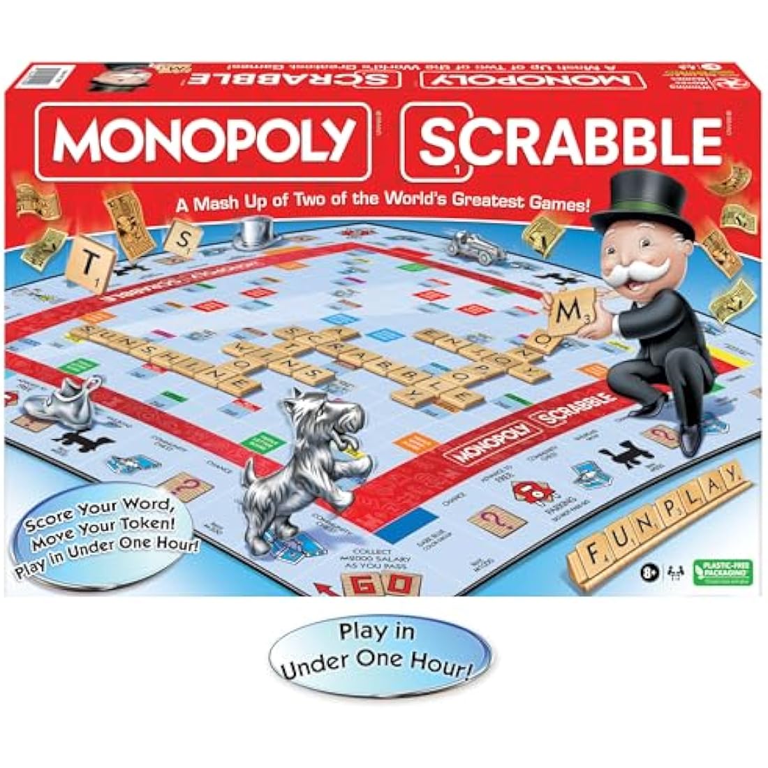 Monopoly Scrabble Mashup Board Game – Fast-Play Strategy Word Game