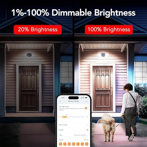 OREiN Smart WiFi Outdoor Flood Light – 12W LED Motion Sensor Security Light