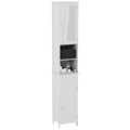 Bath Vida Priano Tall Mirrored Bathroom Cabinet - White Tallboy Unit