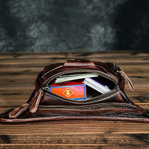 Mens Genuine Leather Motorcycle Drop Leg Bag & Waist Pack