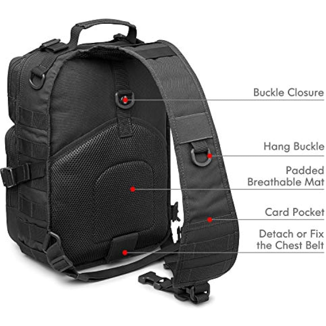 G4Free Tactical Sling Backpack – 15L Molle Military EDC Shoulder Bag