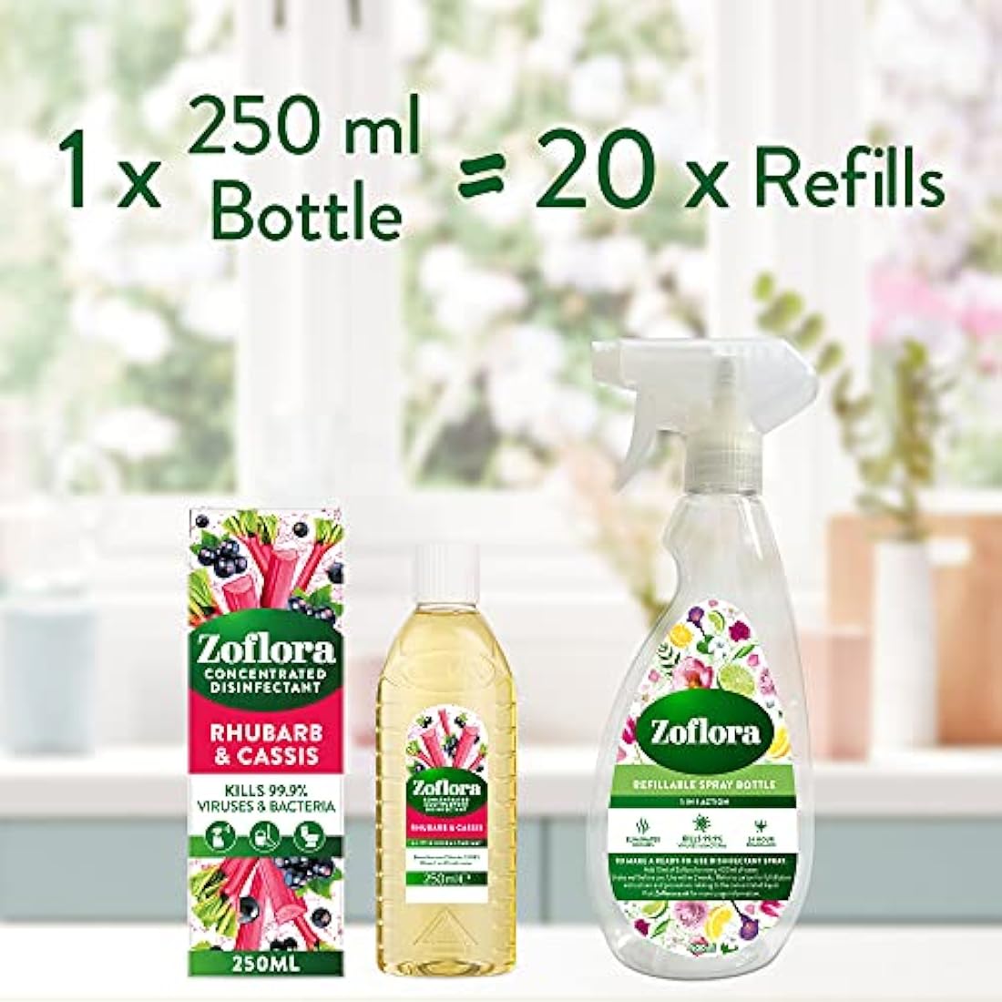 Zoflora Concentrated Disinfectant - Mixed 8 x 250ml Multi-Surface Pack
