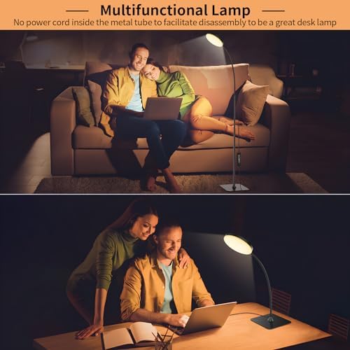 Mojimdo LED Floor Lamp with Remote | Dimmable Gooseneck Reading Lamp
