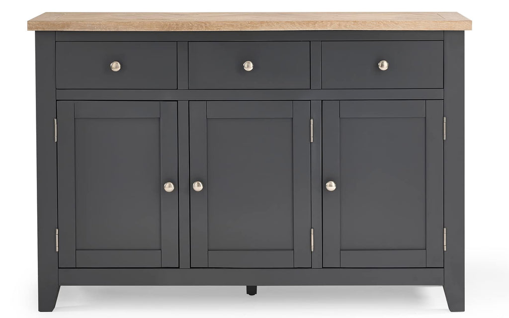 Julian Bowen Bordeaux Sideboard, Dark Grey & Oak - H86 x W128 x D40cm - image 2