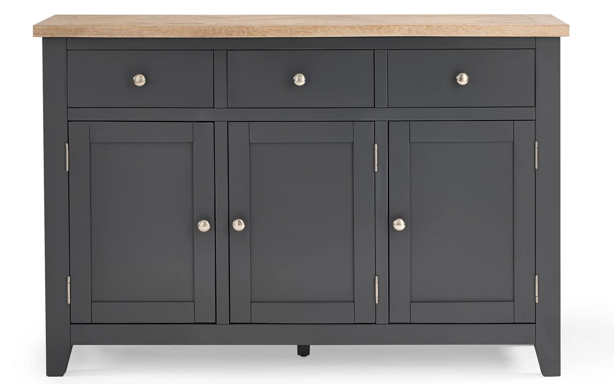 Julian Bowen Bordeaux Sideboard, Dark Grey & Oak - H86 x W128 x D40cm - image 2