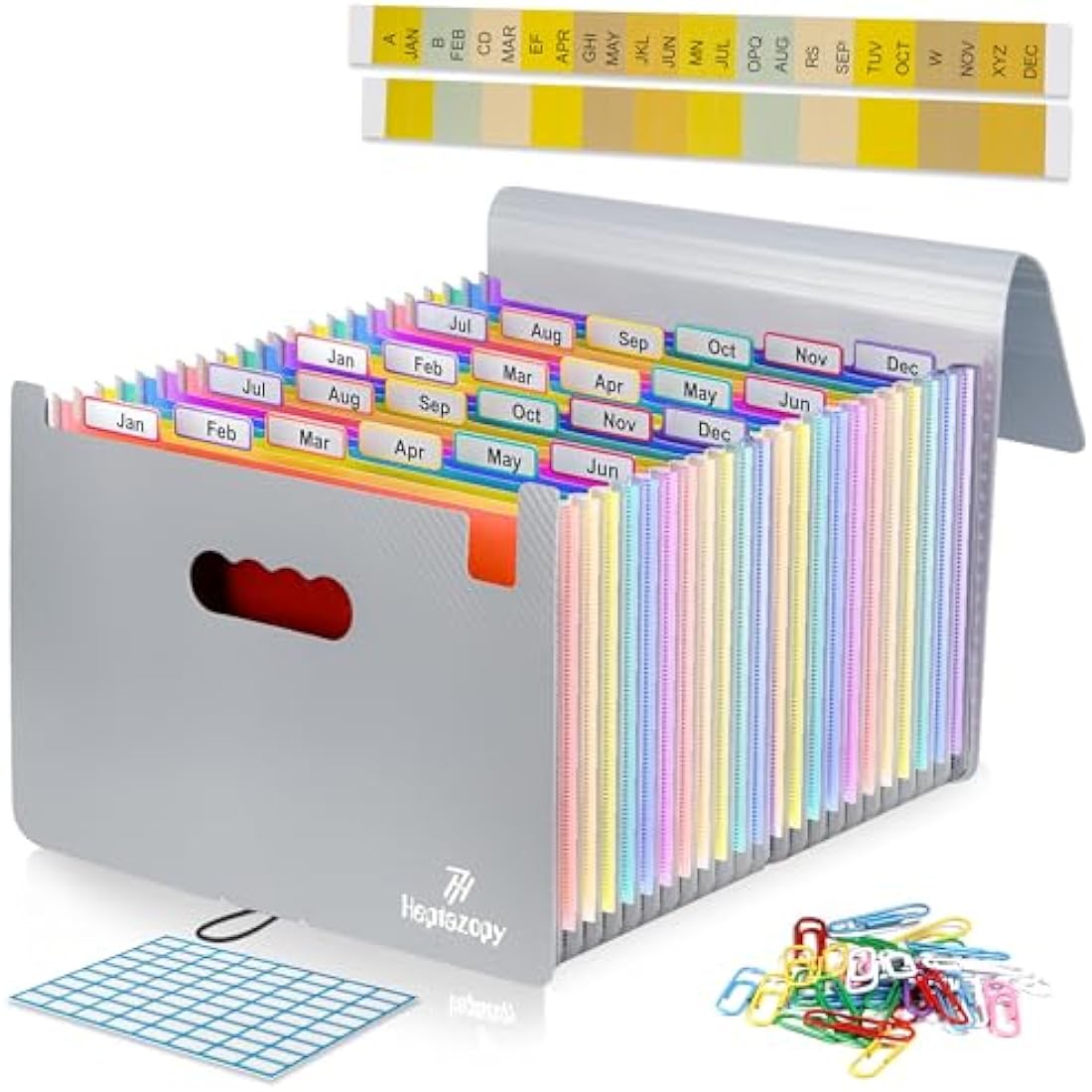 Jolof Store A4 Expanding File Organiser - 26 Pockets with Labels (Gray)