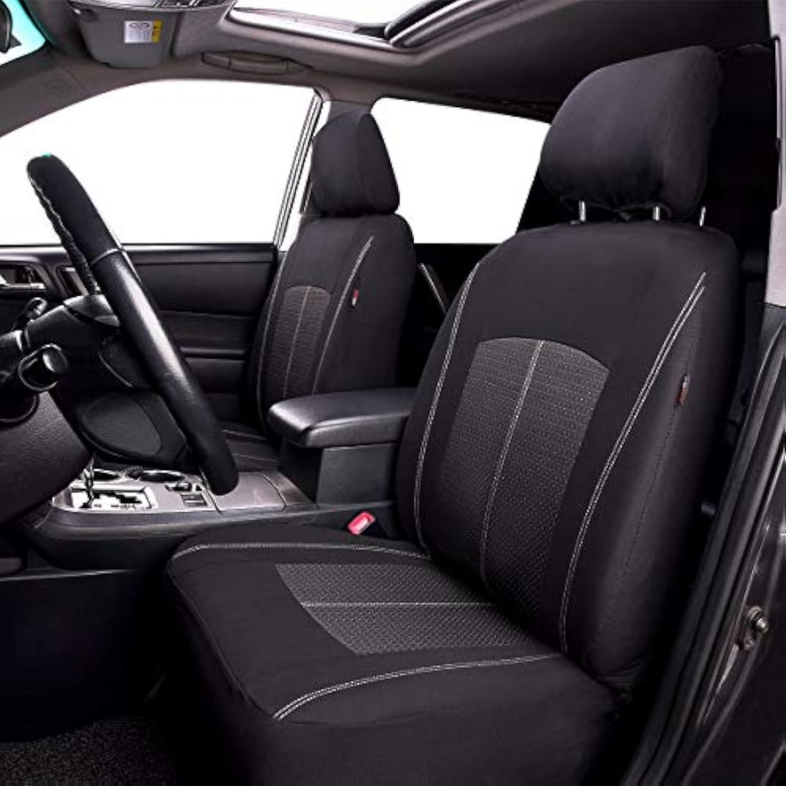 Jolof Store Black Jacquard Car Seat Covers – Universal Full Set