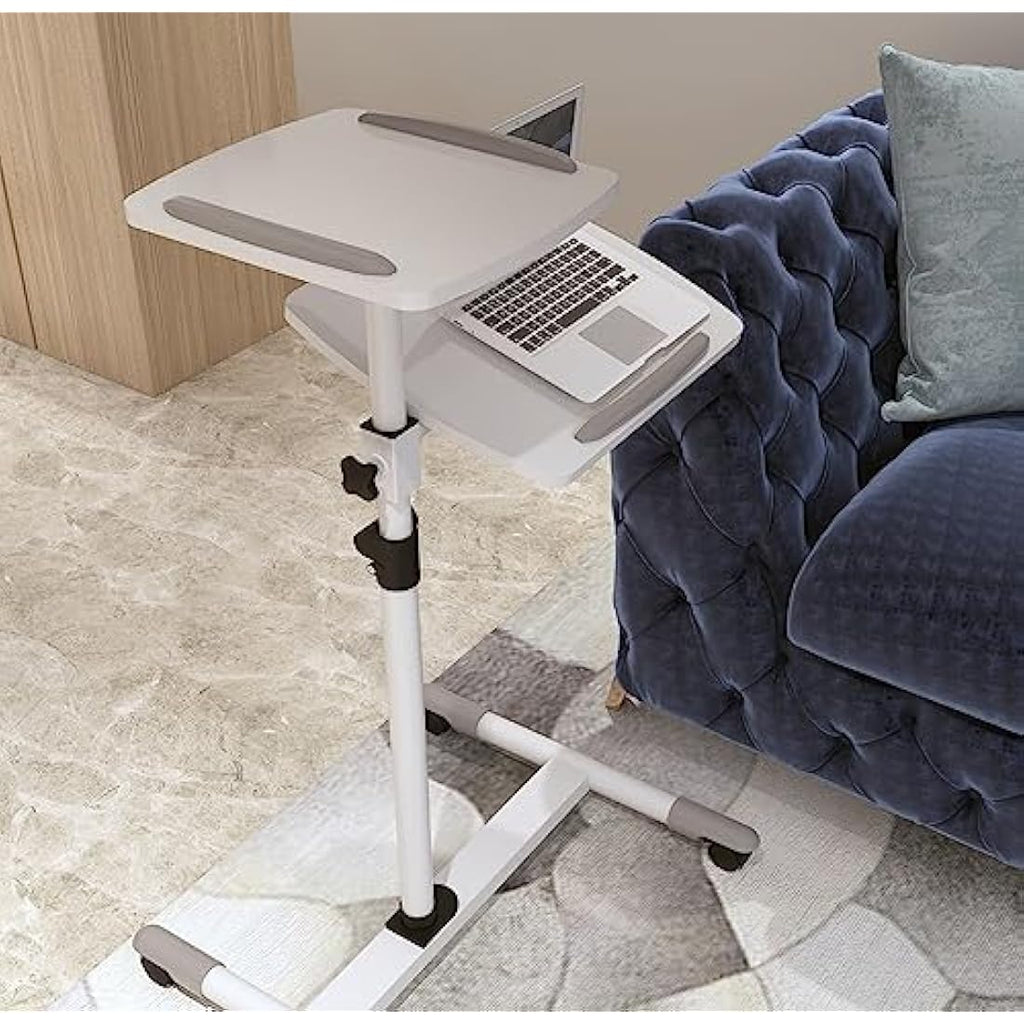Properav Mobile Desk & Projector Trolley | Adjustable Height – White