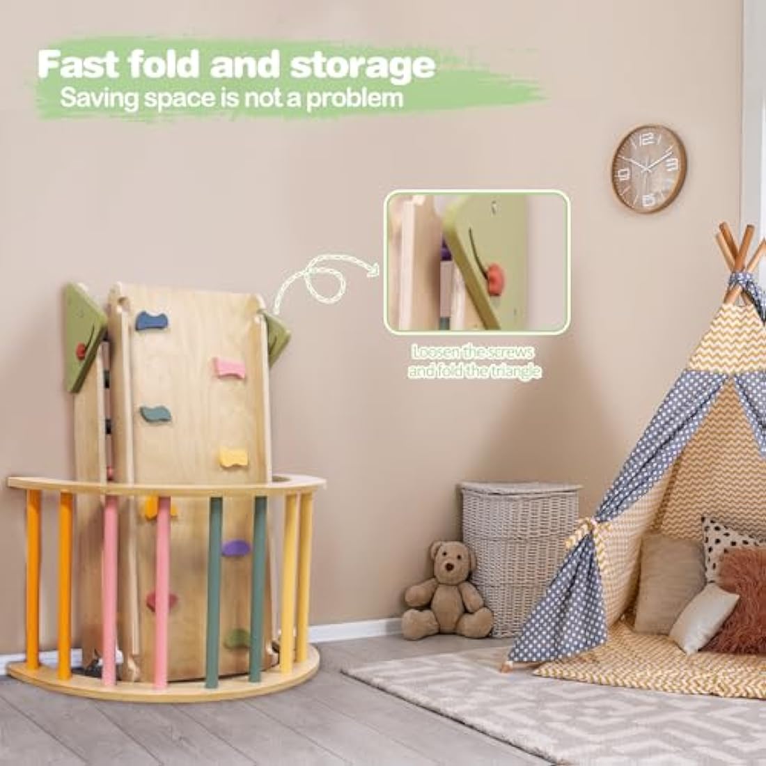 3-in-1 Wooden Pikler Triangle Set - Montessori Climbing Gym