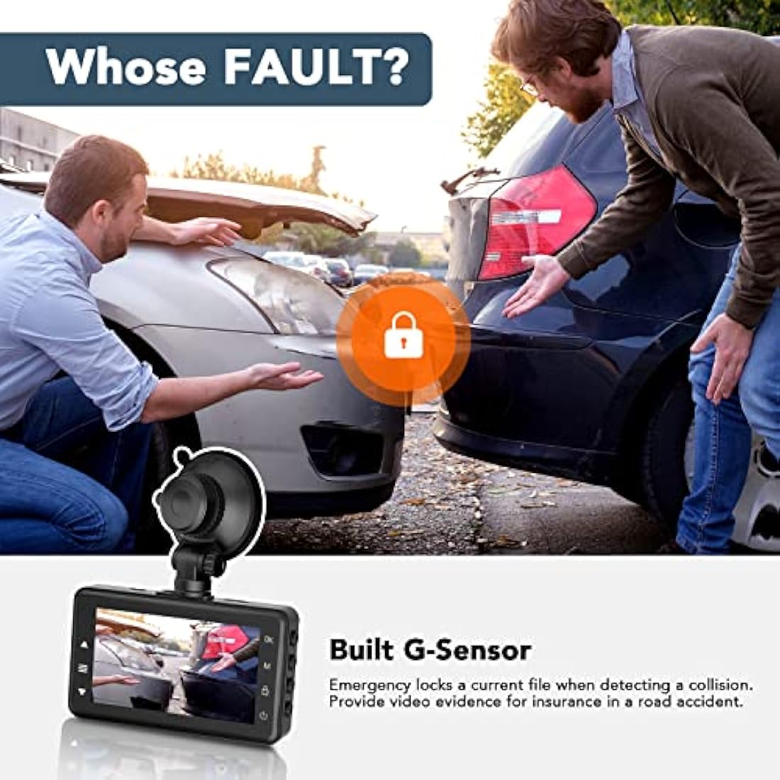 IBAYE 1080P Dual Dash Cam Front and Rear | 3" LCD Night Vision Camera
