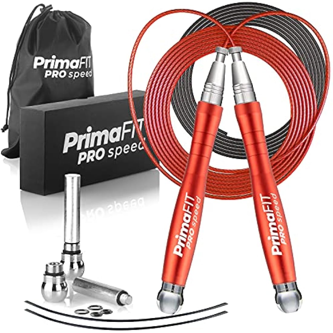 PrimaFIT Pro Weighted Speed Skipping Rope – Adjustable Self-Locking Jump Rope