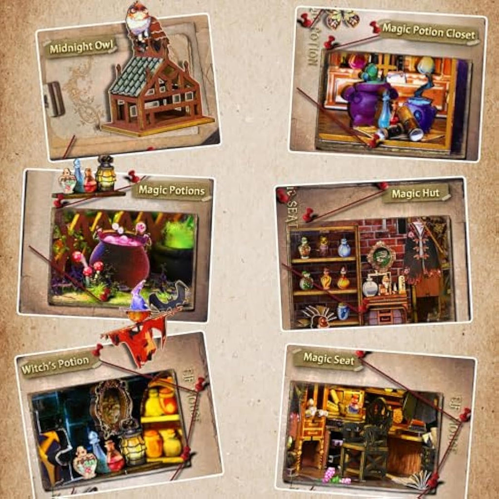 Mostop Magic Spirit DIY Miniature Dollhouse Kit - Wooden House with LED