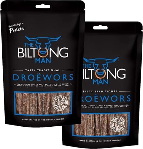 The Biltong Man Traditional Beef Droëwors Sticks - 1kg Pack of 2