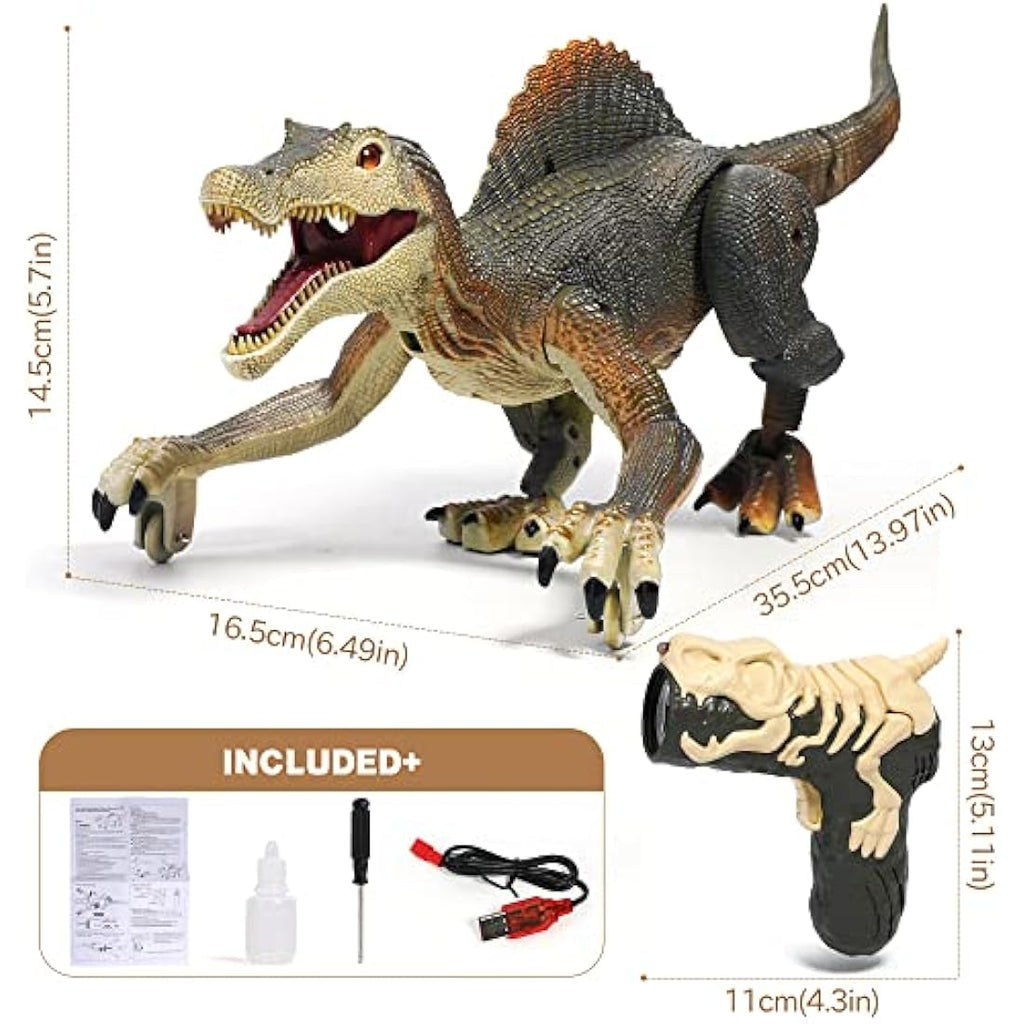 FRUSE Remote Control Spinosaurus – RC Dinosaur Robot with Mist & Light