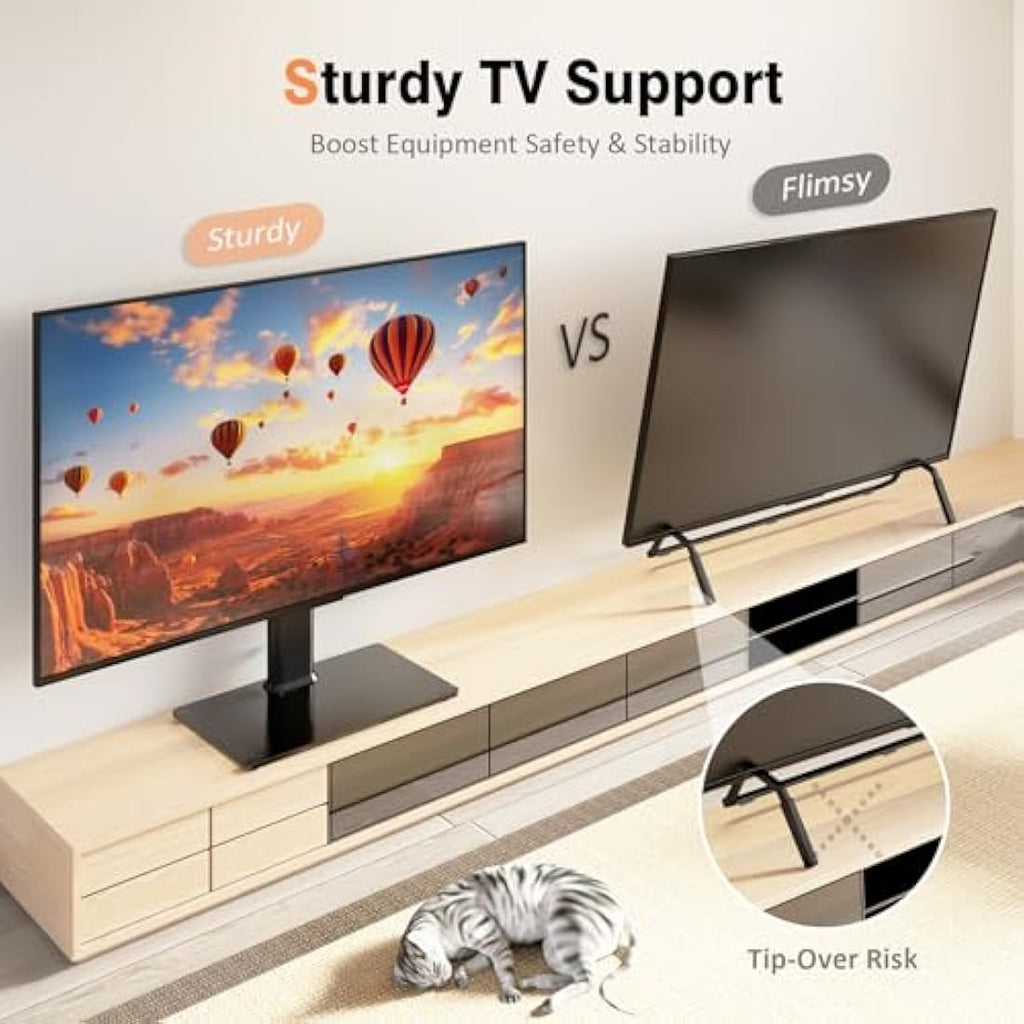 Jolof Store Universal Swivel TV Stand | 13-32 Inch Height Adjustable Base